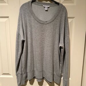 Athleta Light Gray V-Neck Top